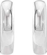 14K White Gold 9.5 mm Hinged Hoop Earrings