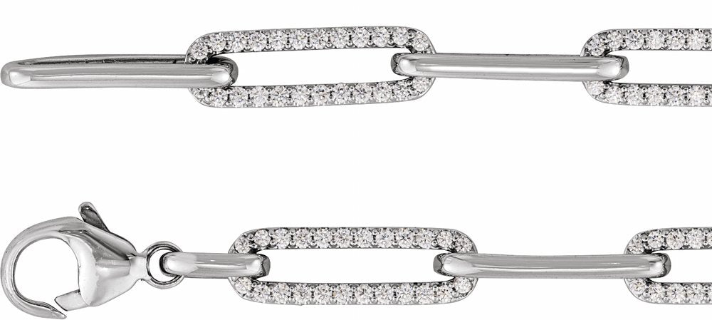 14K White 1 CTW Natural Diamond Link 7" Bracelet