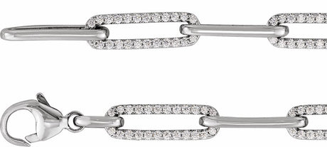 14K White Gold 1 CTW Natural Diamond Link 7" Bracelet