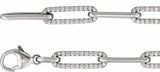 14K White Gold 1 CTW Lab-Grown Diamond Link 7" Bracelet