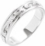 14K White Gold 4 mm Sculptural Flat Band Size 7