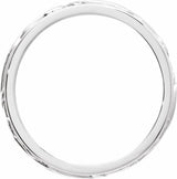 14K White Gold 4 mm Sculptural Flat Band Size 7