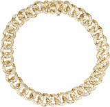 14K Yellow 1 1/2 CTW Natural Diamond Link 7" Bracelet