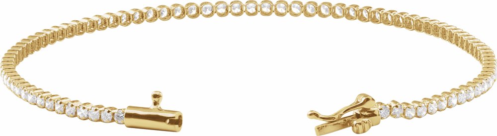 14K Yellow 1 5/8 CTW Natural Diamond Lightweight Line 7" Bracelet