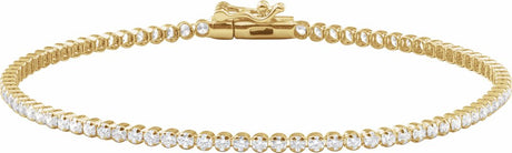 14K Yellow Gold 1 5/8 CTW Natural Diamond Lightweight Line 7" Bracelet