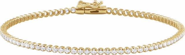 14K Yellow 1 5/8 CTW Natural Diamond Lightweight Line 7" Bracelet