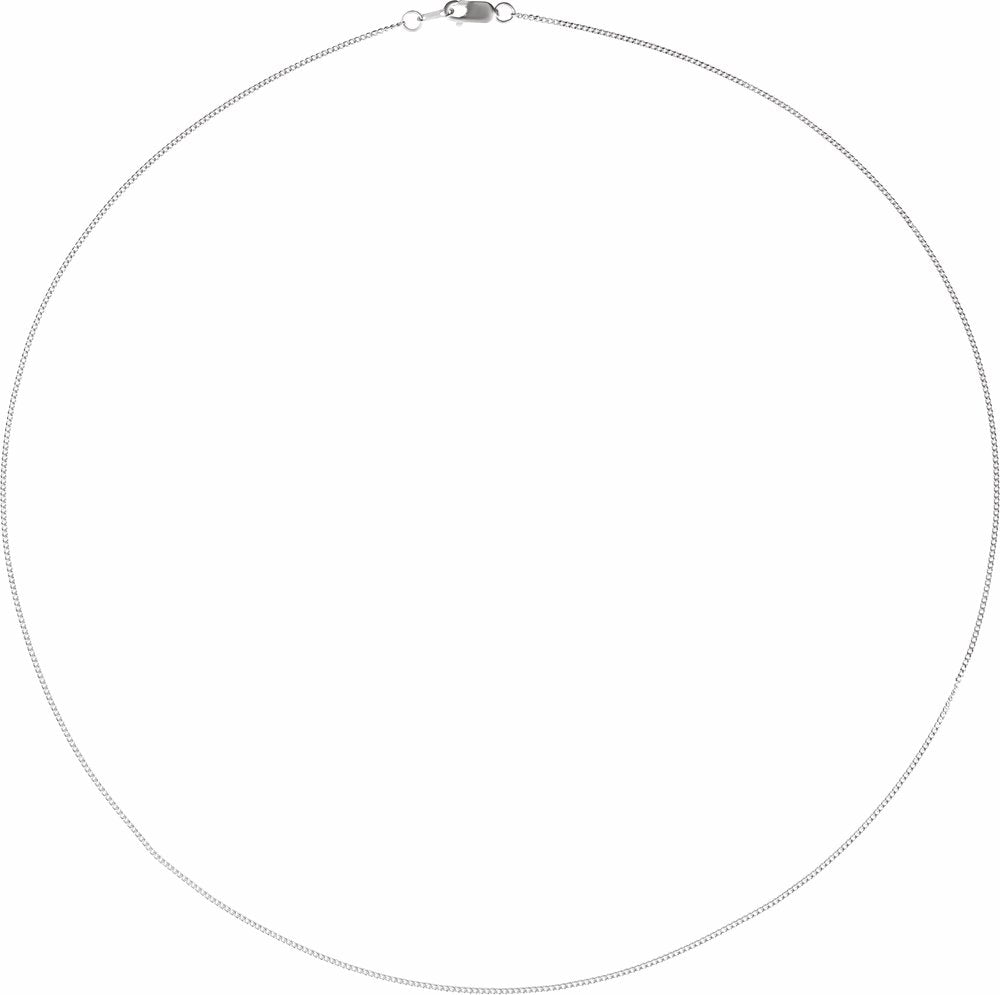 Sterling Silver 1 mm Diamond-Cut Curb 20" Chain