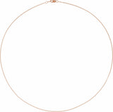 14K Rose Gold 1 mm Diamond-Cut Curb 18" Chain