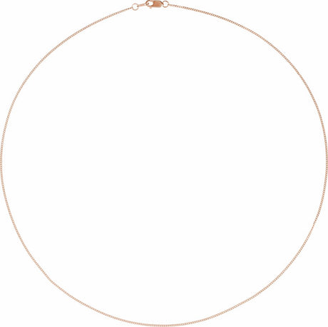 14K Rose 1 mm Diamond-Cut Curb 20" Chain