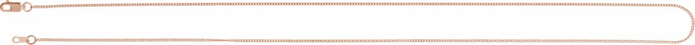 14K Rose Gold 1 mm Diamond-Cut Curb 16" Chain