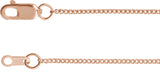 14K Rose Gold 1 mm Diamond-Cut Curb 16" Chain