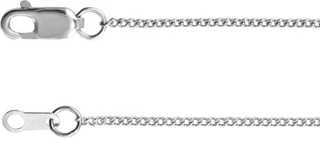 14K White Gold 1 mm Diamond-Cut Curb 16" Chain