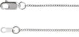 14K White Gold 1 mm Diamond-Cut Curb 7" Chain