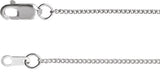 14K White Gold 1 mm Diamond-Cut Curb 7" Chain