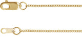 14K Yellow 1 mm Diamond-Cut Curb 16" Chain
