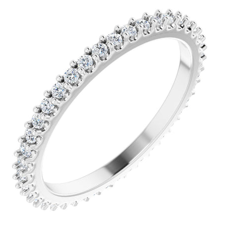 14K White Gold 1/3 CTW Natural Diamond Eternity Band Size 6