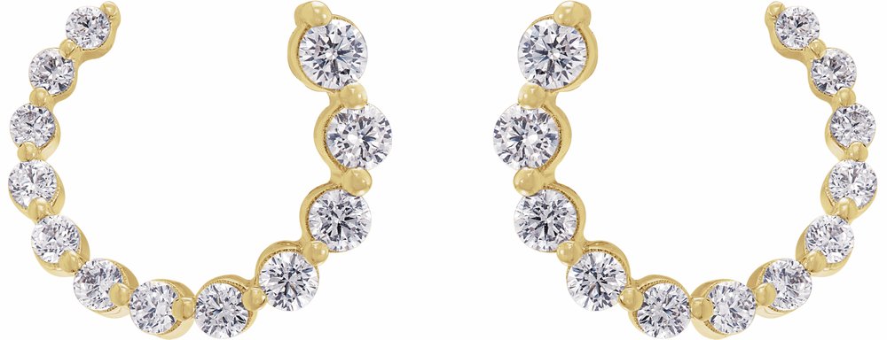 14K Yellow 1/2 CTW Lab-Grown Diamond Front-Back Earrings