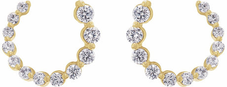 14K Yellow 1/2 CTW Lab-Grown Diamond Front-Back Earrings