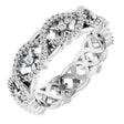 14K White 3/8 CTW Natural Diamond Vintage-Inspired Eternity Band Size 7 