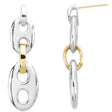 Sterling Silver & 14K Yellow Marine Link Earrings