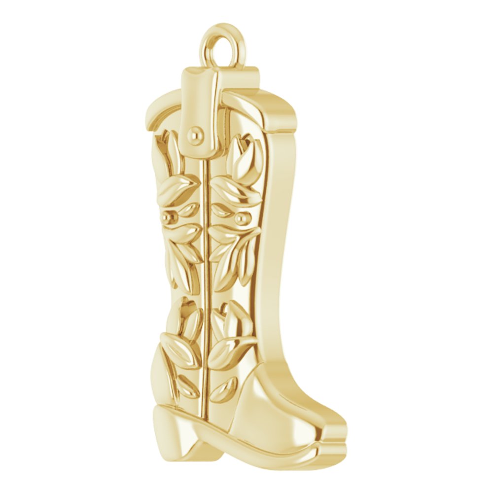 14K Yellow Western Boot Dangle