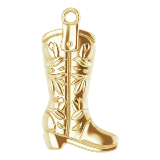 14K Yellow Western Boot Dangle
