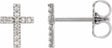 14K White Gold .05 CTW Natural Diamond Cross Earrings