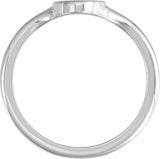 14K White 13x7 mm Oval Brushed Top Signet Ring