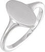 Sterling Silver 13x7 mm Oval Brushed Top Signet Ring
