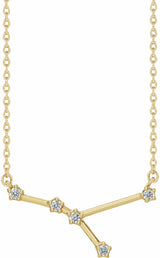 14K Yellow 1/8 CTW Natural Diamond Cancer 16-18" Necklace