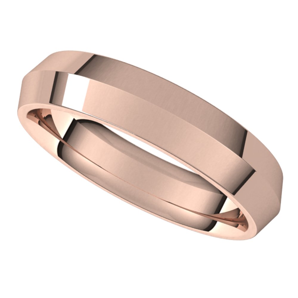 10K Rose 4.5 mm Knife Edge Comfort Fit Band Size 10
