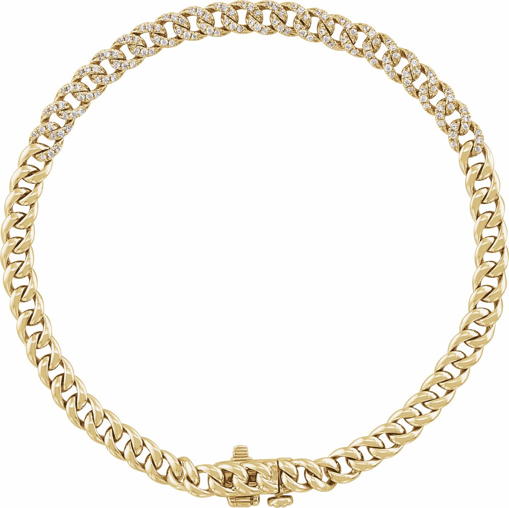 14K Yellow 1/2 CTW Natural Diamond Link 7 1/4" Bracelet