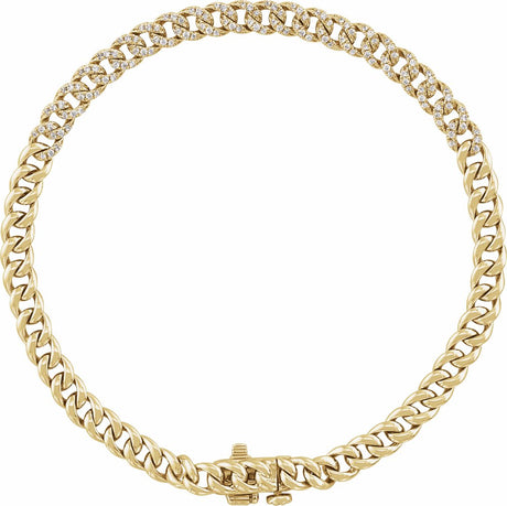 14K Yellow 1/2 CTW Natural Diamond Link 7 1/4" Bracelet