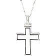 Sterling Silver 26x16.5 mm Cross Ash Holder 18" Necklace