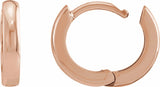 14K Rose Gold 12 mm Hinged Hoop Earrings