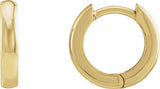 14K Yellow Gold 12 mm Hinged Hoop Earrings