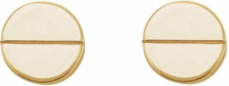 14K Yellow 4.9 mm Geometric 6 mm Press Fit Back Earrings