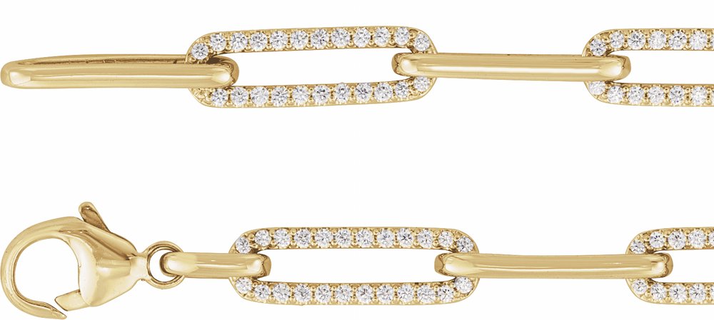 14K Yellow 1 CTW Natural Diamond Link 7" Bracelet