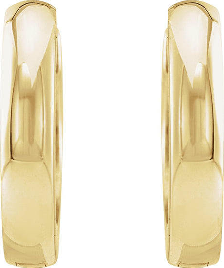 14K Yellow Gold 12 mm Hinged Hoop Earrings