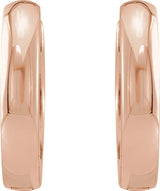 14K Rose Gold 12 mm Hinged Hoop Earrings