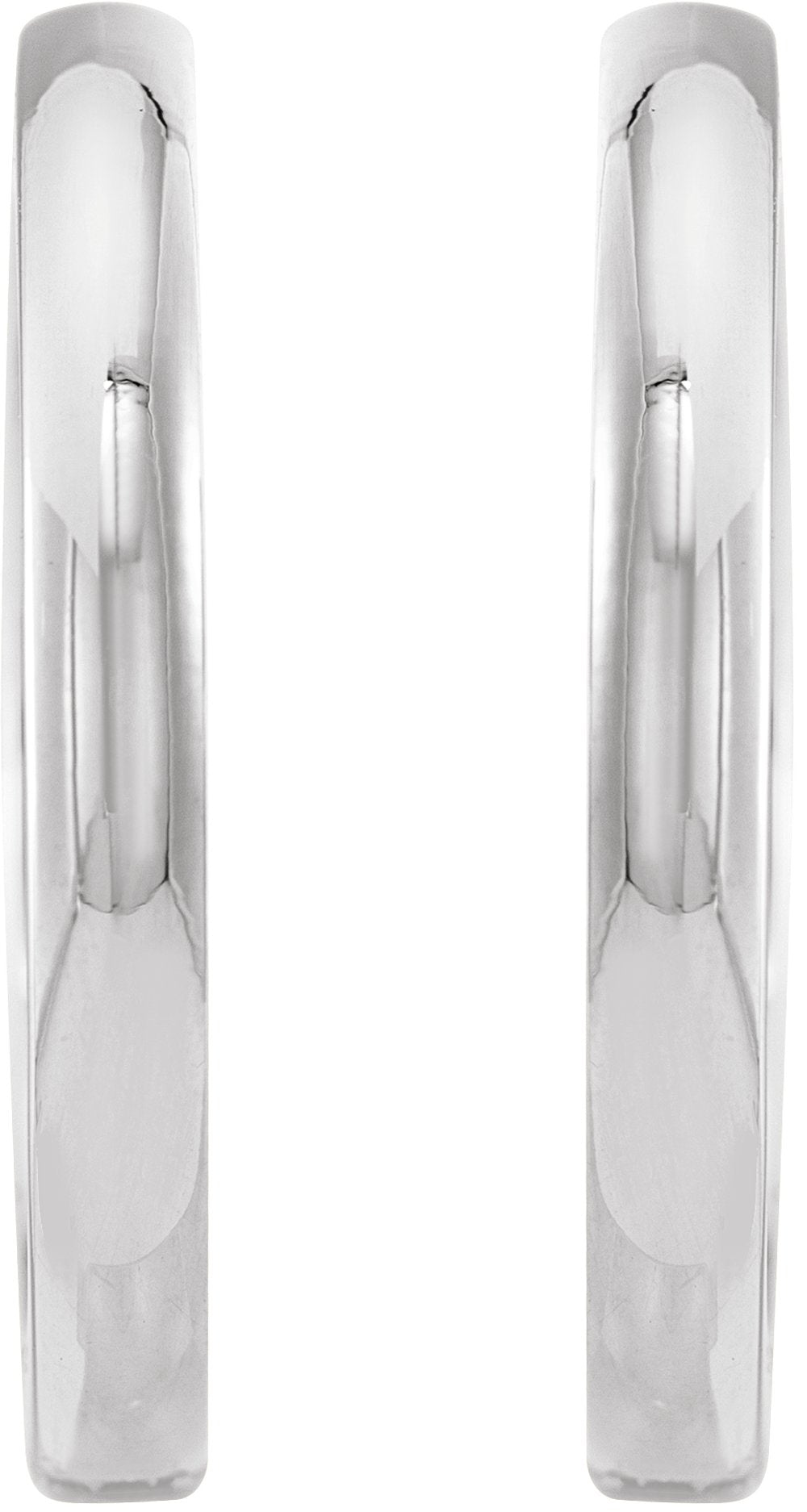 14K White Gold 20 mm Hinged Hoop Earrings