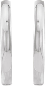 14K White Gold 20 mm Hinged Hoop Earrings