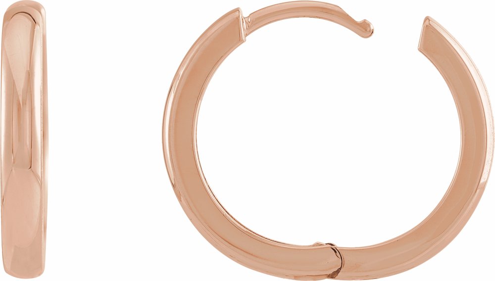 14K Rose 17 mm Hinged Hoop Earrings