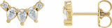 14K Yellow Gold 1/3 CTW Natural Diamond Curved Bar Earrings
