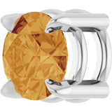 14K White Gold 5 mm Natural Citrine Pendant