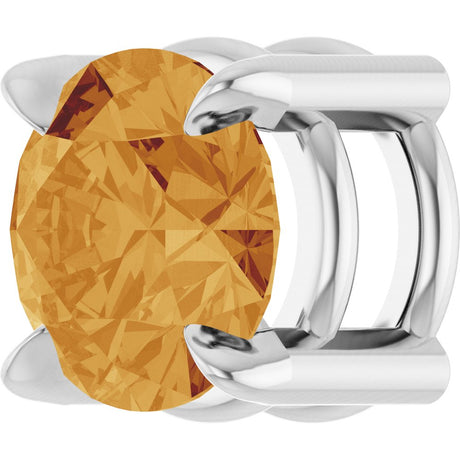 14K White Gold 5 mm Natural Citrine Pendant