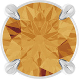 14K White Gold 5 mm Natural Citrine Pendant