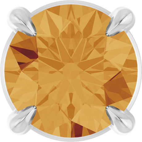 14K White Gold 5 mm Natural Citrine Pendant