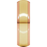 14K Rose/Yellow 6 mm Stepped Beveled-Edge Inlay Comfort-Fit Half Round Band Size 8.5