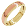 14K Yellow/Rose 5 mm Stepped Beveled-Edge Inlay Comfort-Fit Half Round Band Size 10